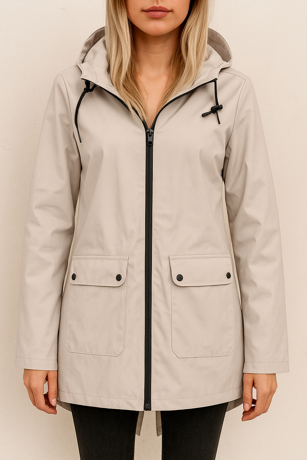 Dames regenjas met capuchon | Lang