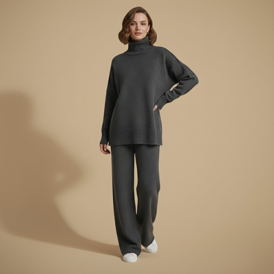 Dames set met hoge kraag en broek | Winter