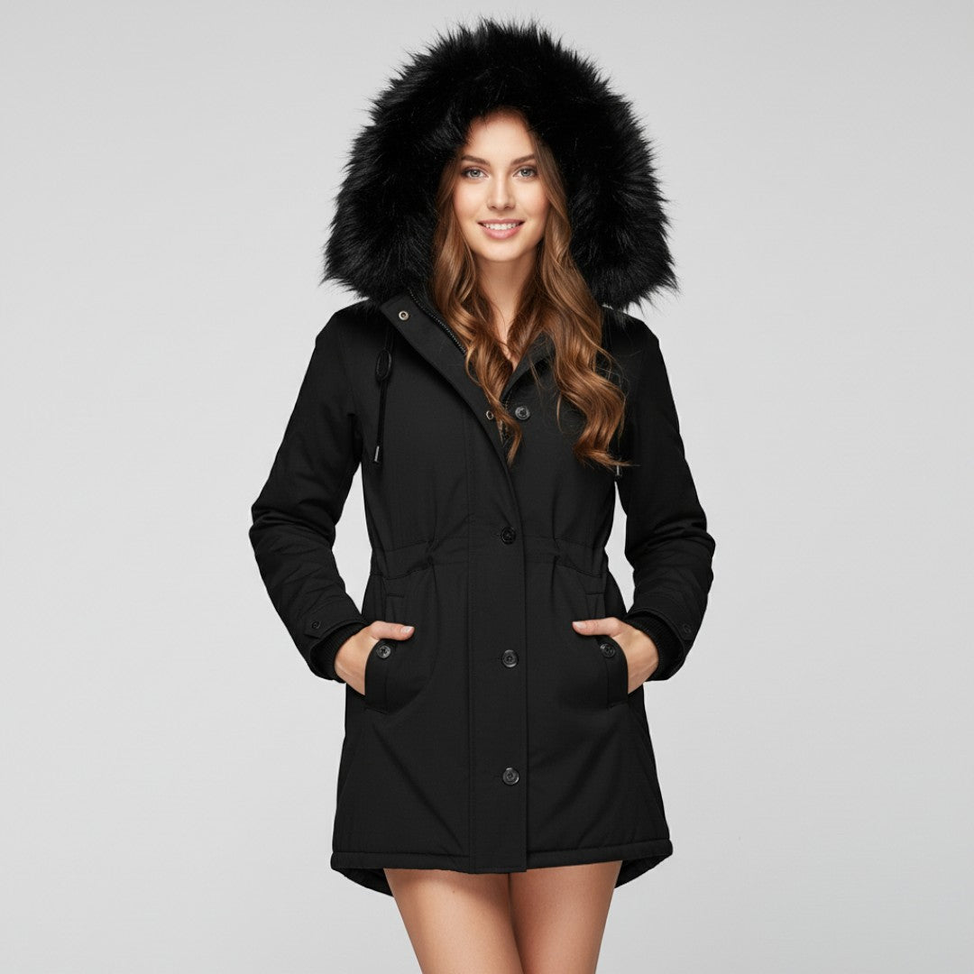 Dames parka met verstelbare taille | casual look