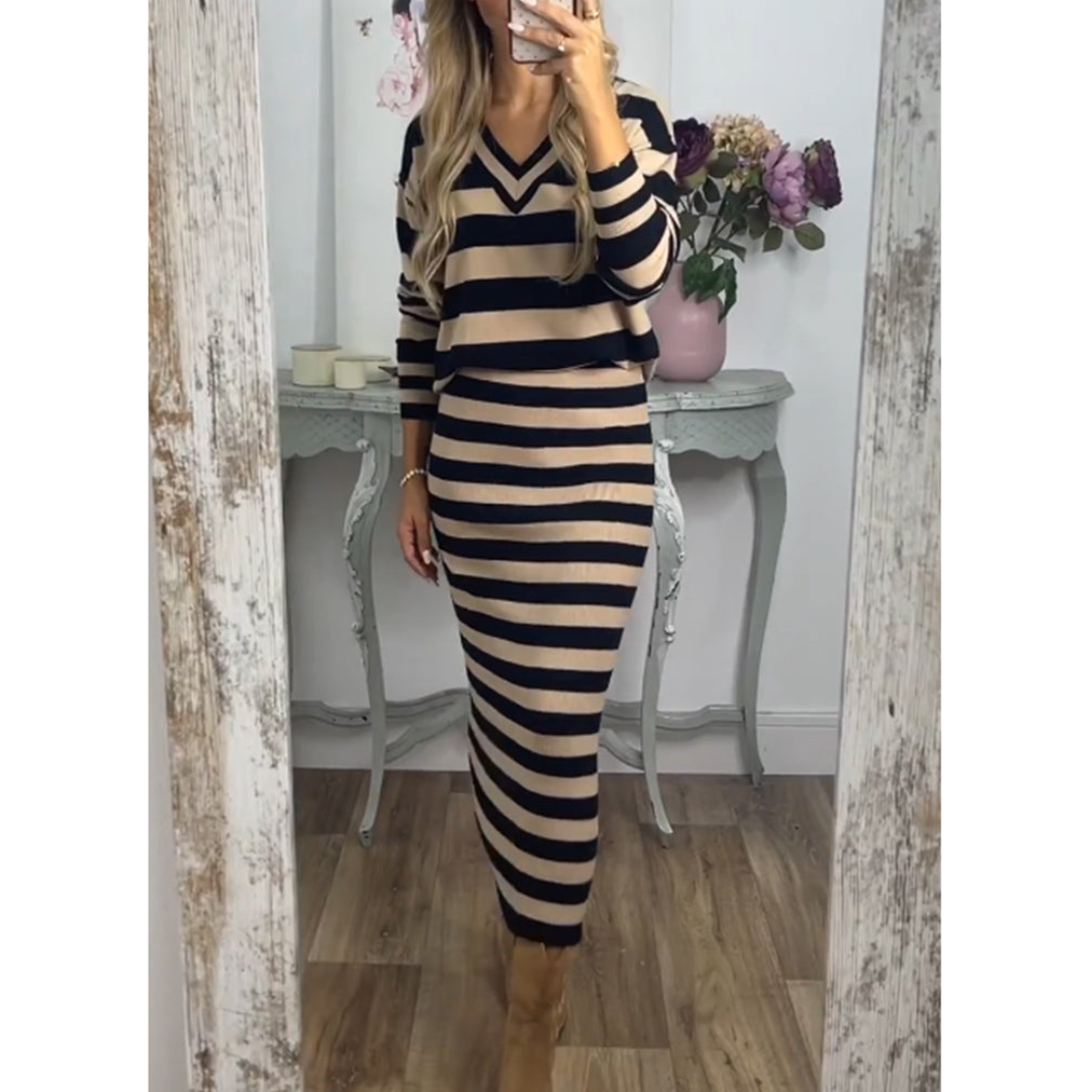 Dames Broek en Blouse Set | Gestreepte Look