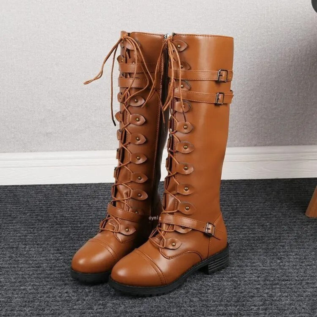 Dames Veterslaarzen met Gesp | Stijlvolle