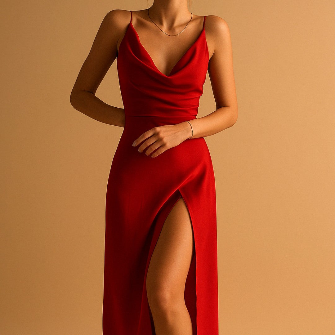 Maxi jurk voor dames met V-hals | Lang