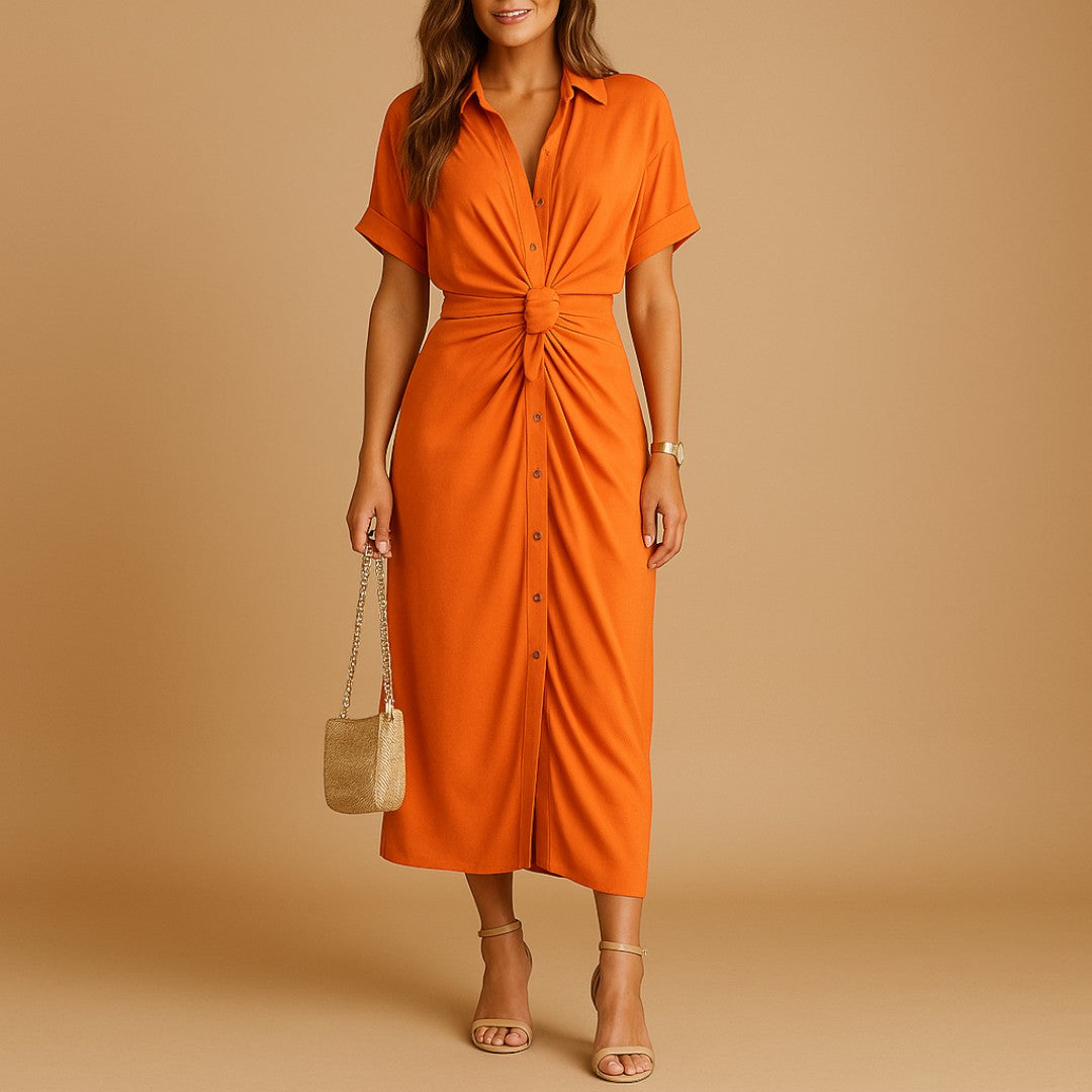 Enkellange jurk voor dames | V-hals