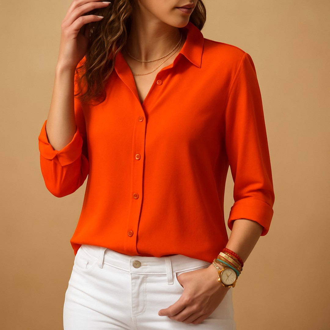Lange Mouwen Blouse voor Dames | V-Hals