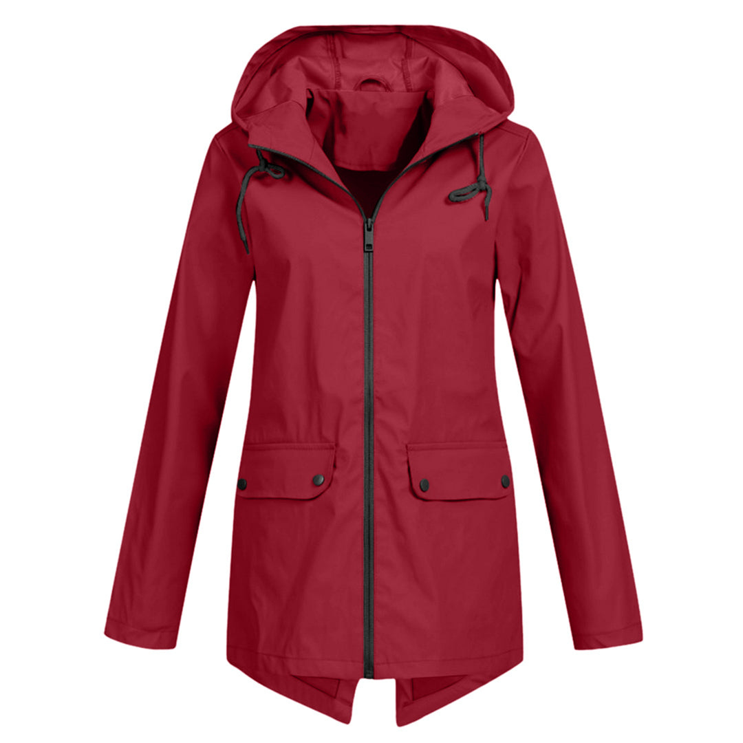 Dames regenjas met capuchon | Lang