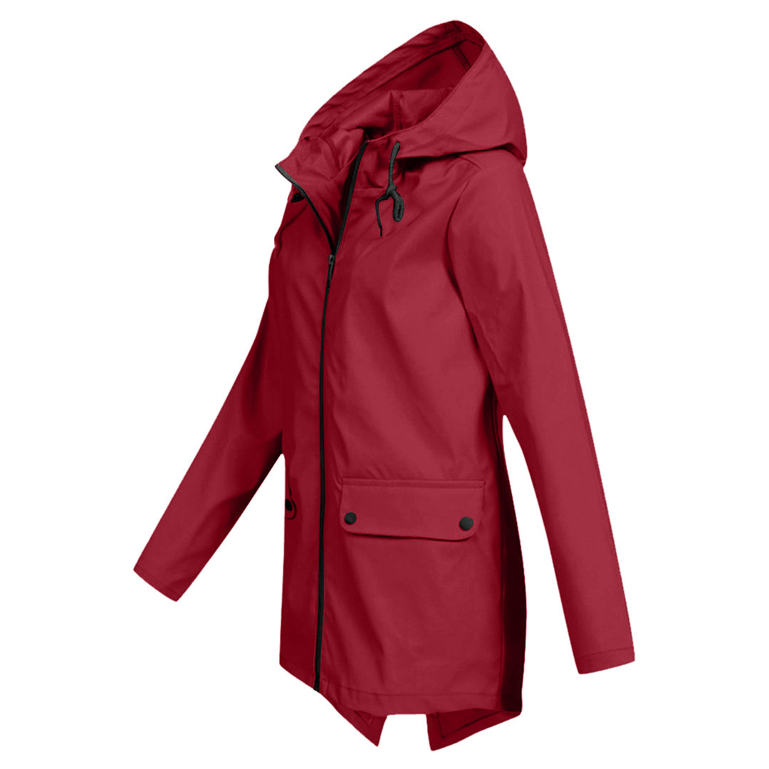 Dames regenjas met capuchon | Lang