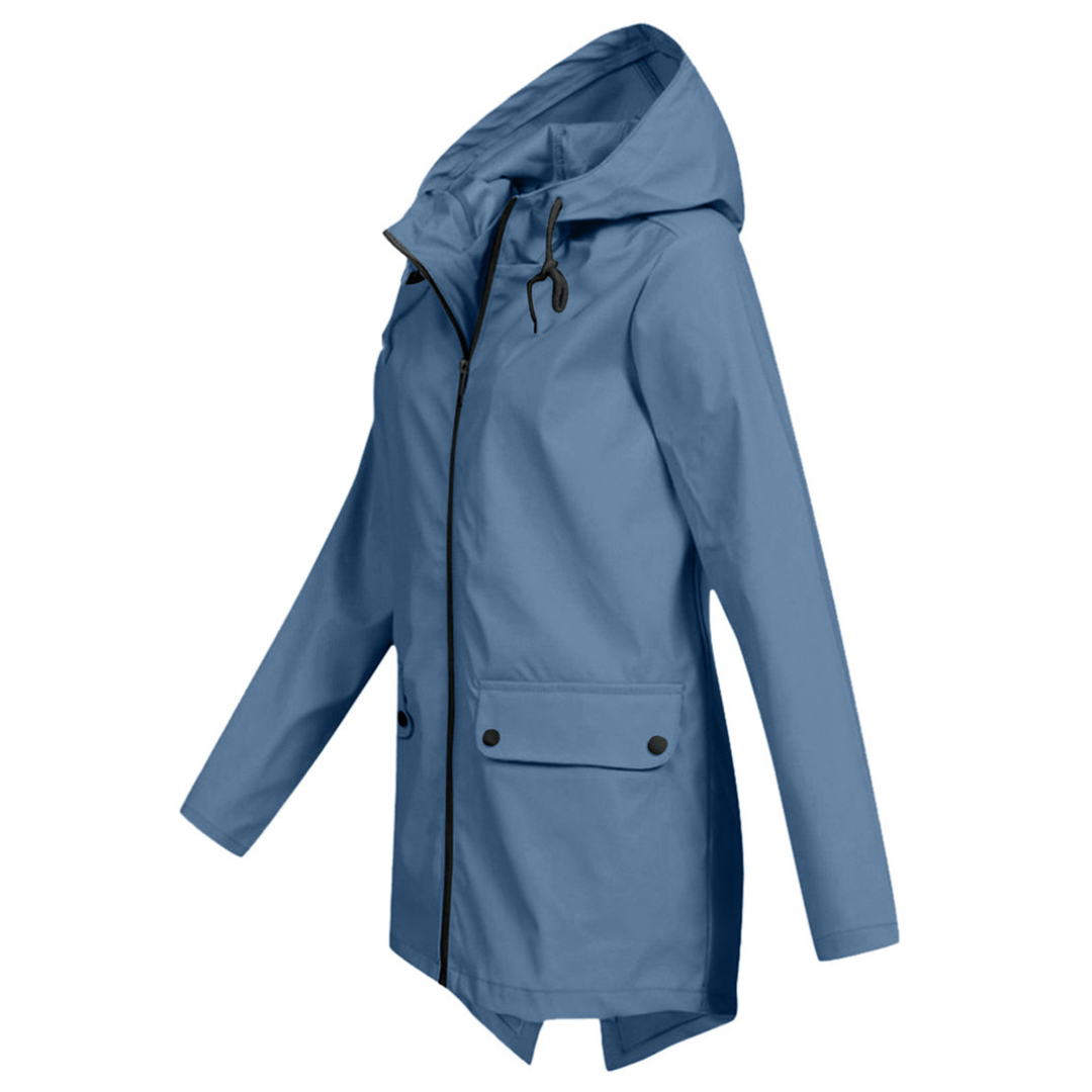 Dames regenjas met capuchon | Lang