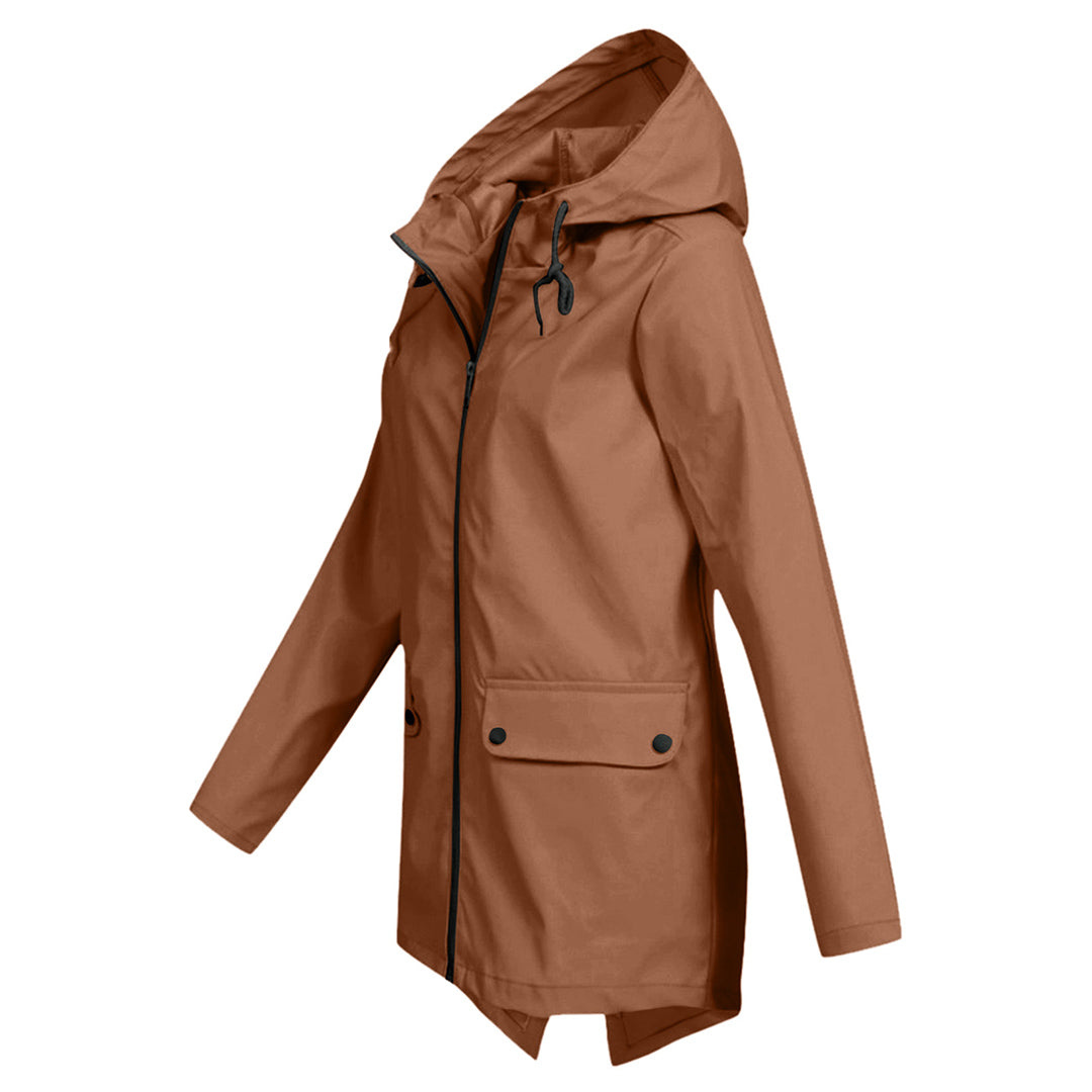 Dames regenjas met capuchon | Lang