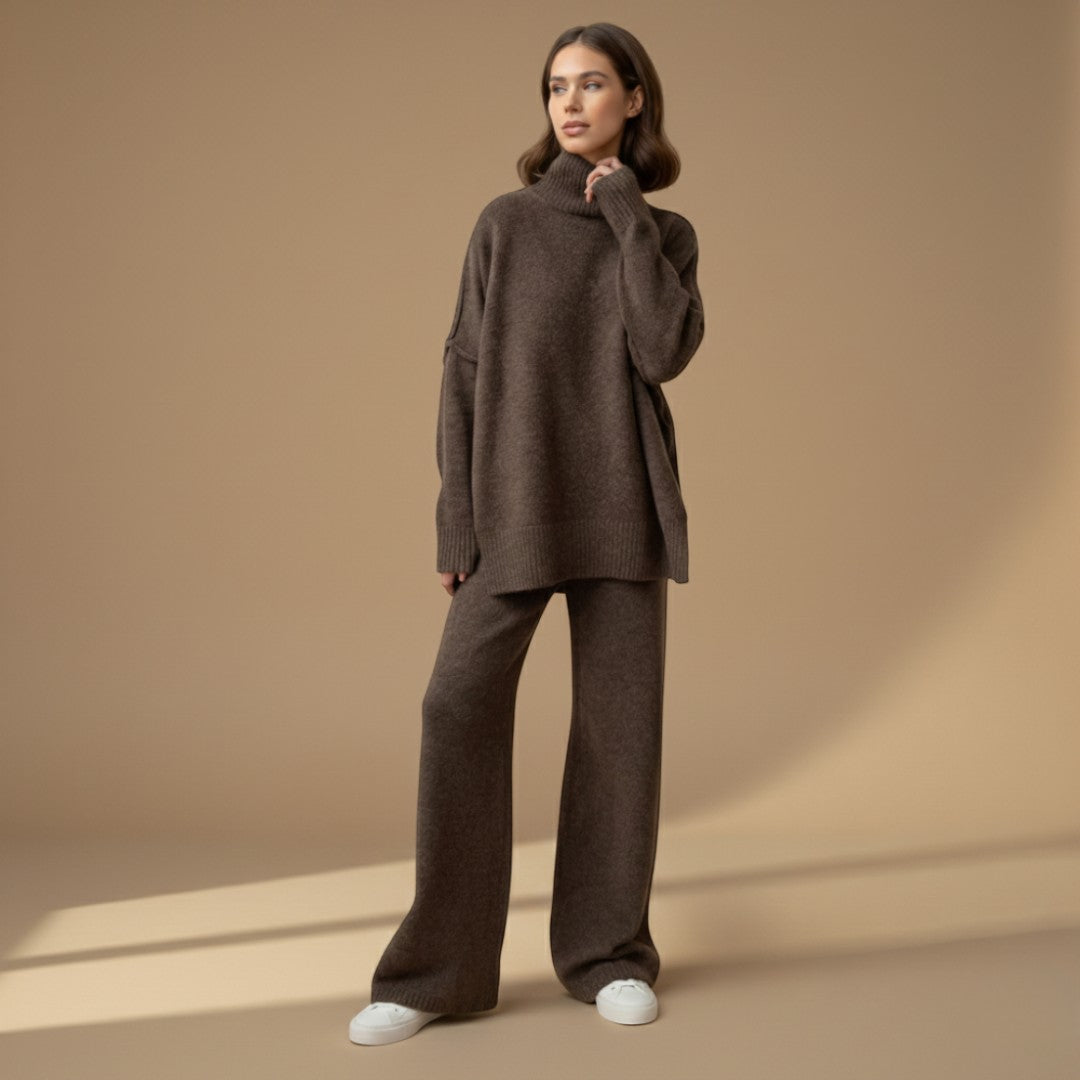 Dames set met hoge kraag en broek | Winter