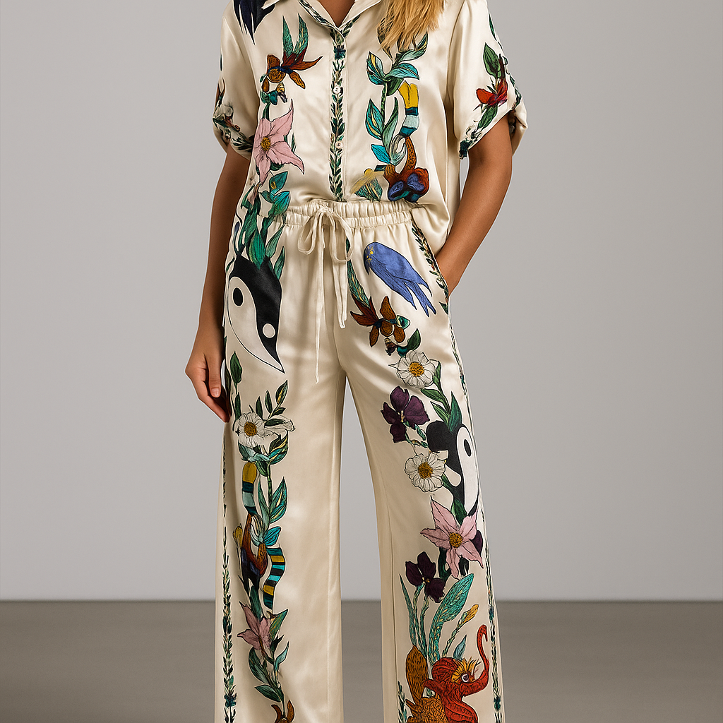 Tweedelige damesoutfit met print | modern design