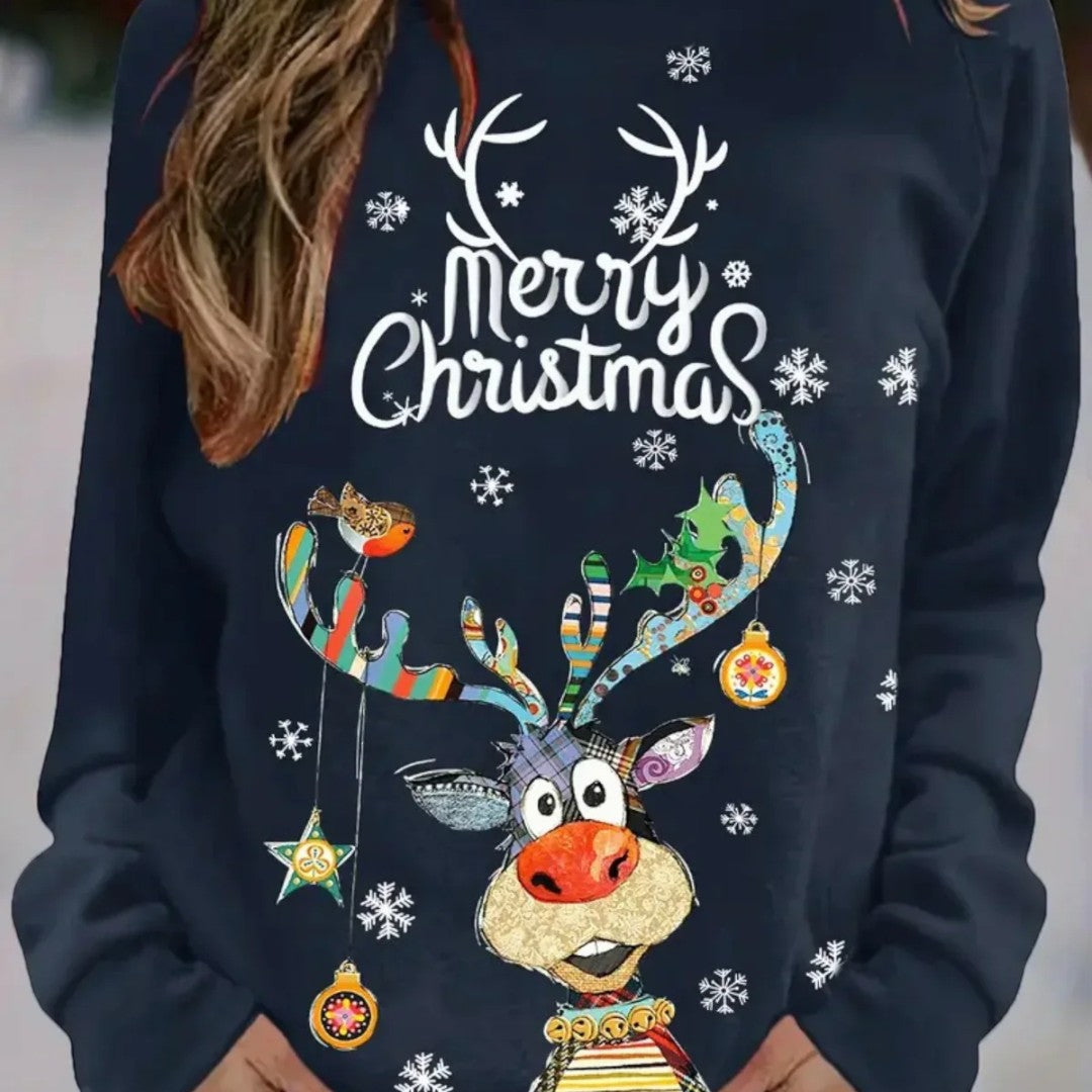 Kersttrui voor dames met rendiermotief | winterstijl