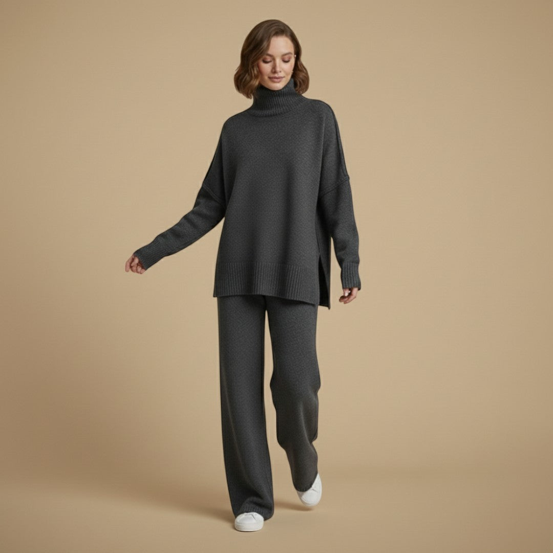 Dames set met hoge kraag en broek | Winter