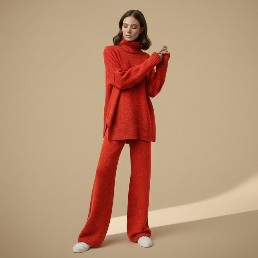 Dames set met hoge kraag en broek | Winter