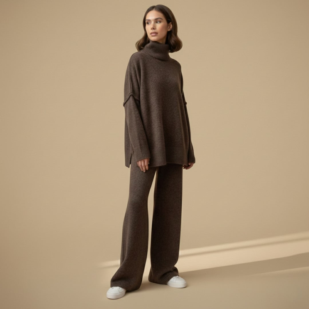 Dames set met hoge kraag en broek | Winter