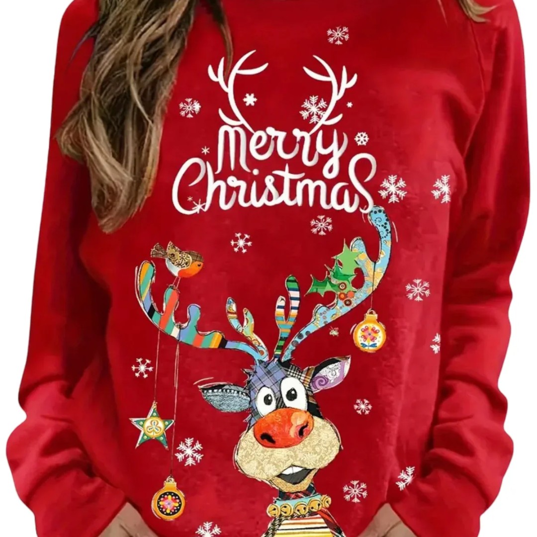 Kersttrui voor dames met rendiermotief | winterstijl