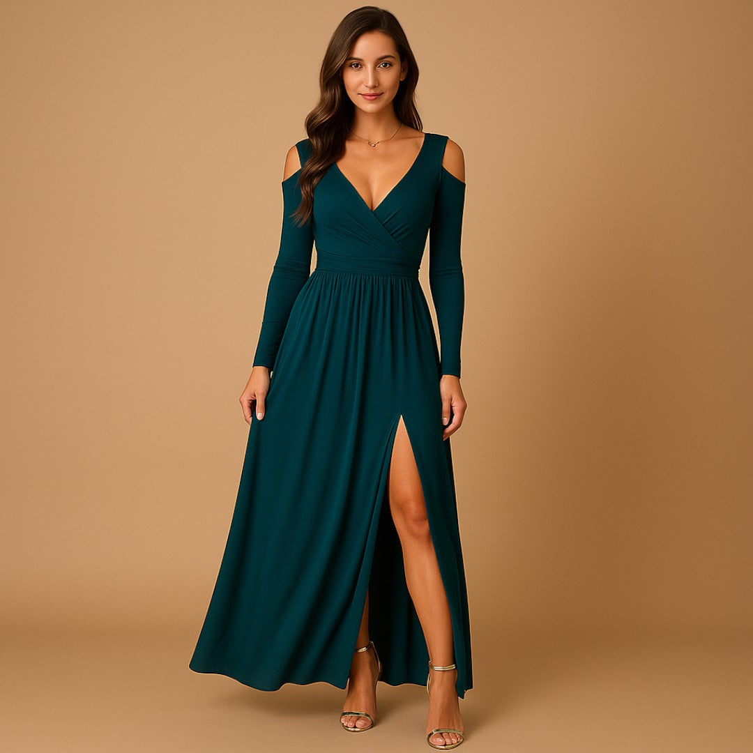 Avondjurk met gevormde lijn voor dames |Lang