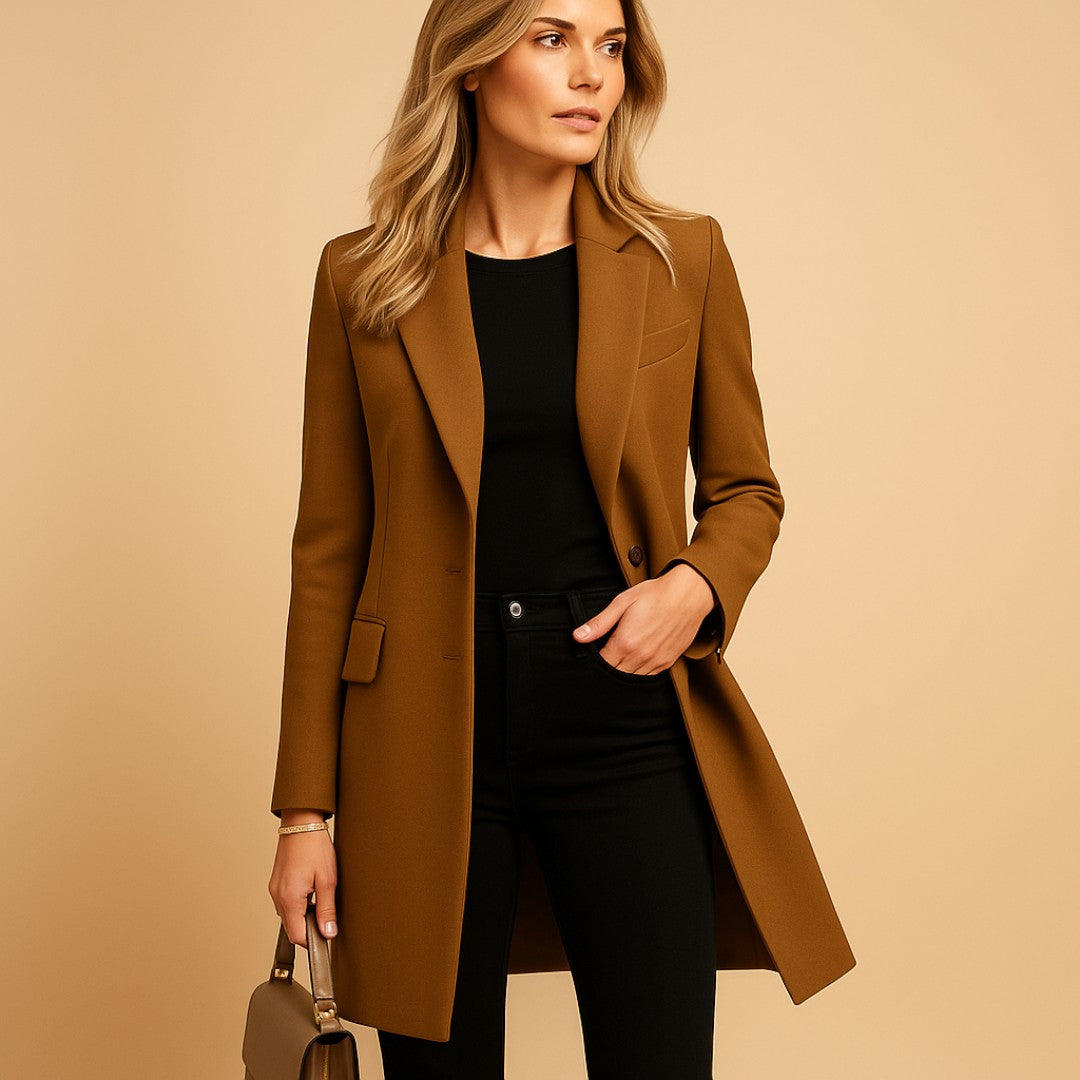 Lange manteljas  met getailleerd ontwerp voor dames | Klassieke stijl