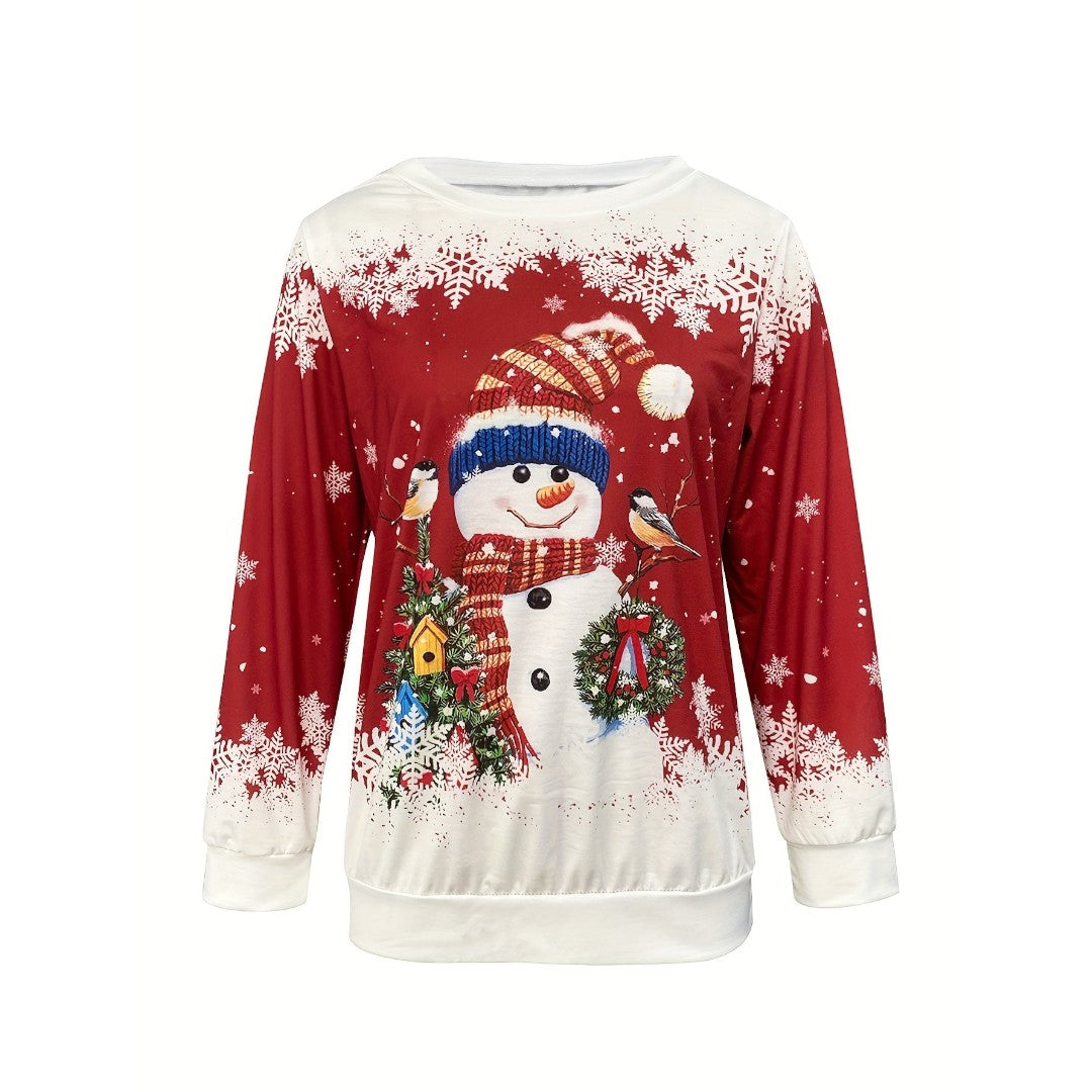 Dames kerst trui met kerstmanprint | Winter