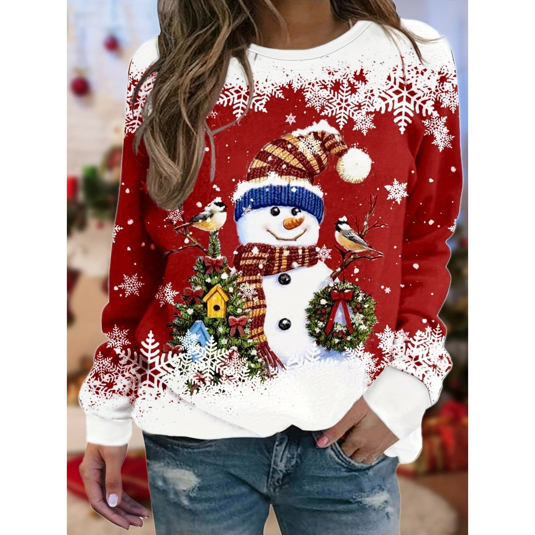 Dames kerst trui met kerstmanprint | Winter