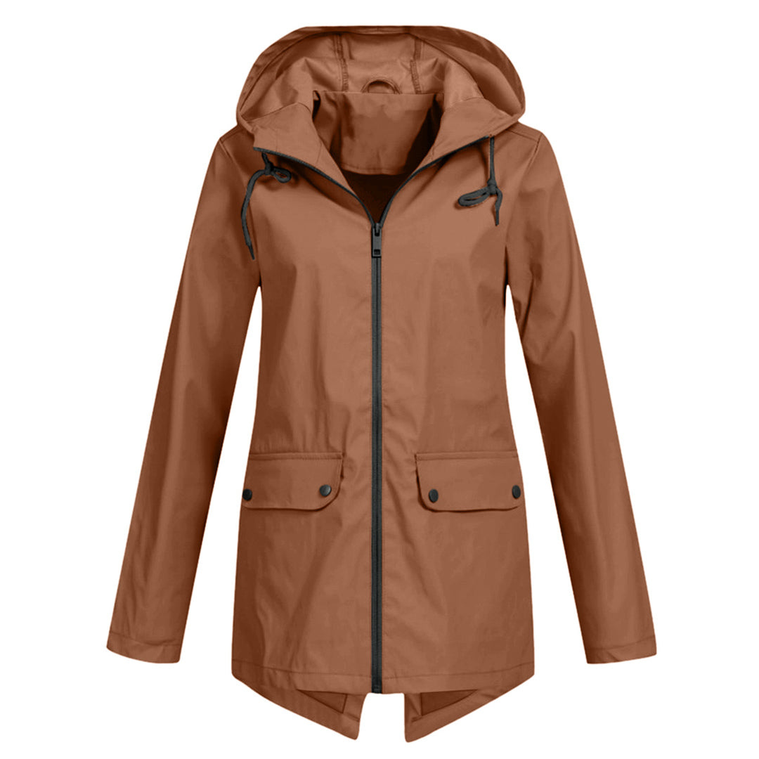 Dames regenjas met capuchon | Lang